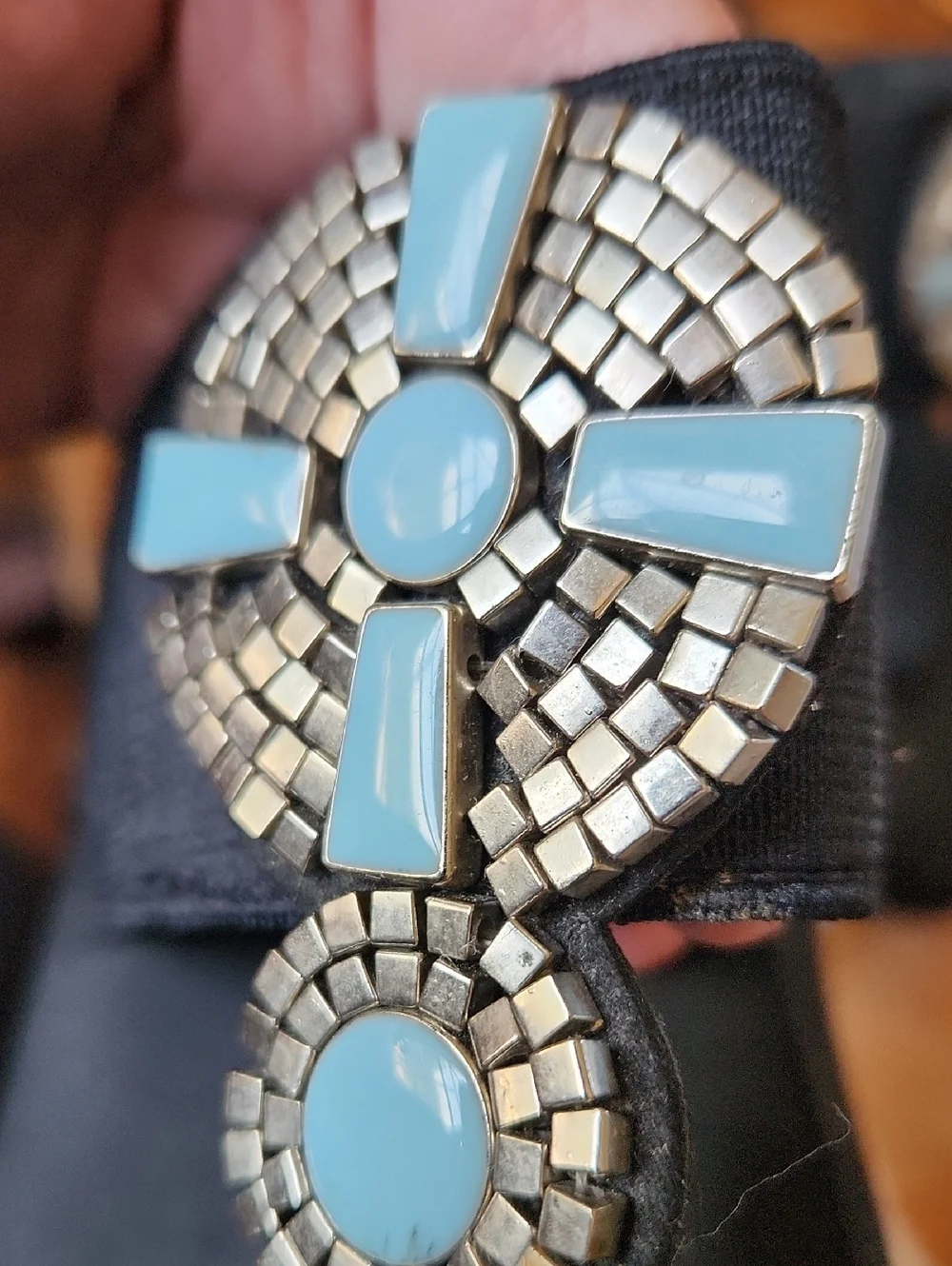 Yellow Box Platform Sandals Blue‎ Silver Embellished Thong Sandals sz 6.5 - Picture 9 of 10